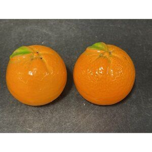 Vintage Japan Salt And Pepper Shakers Oranges, Big, Shiny Round Oranges, Cute!!